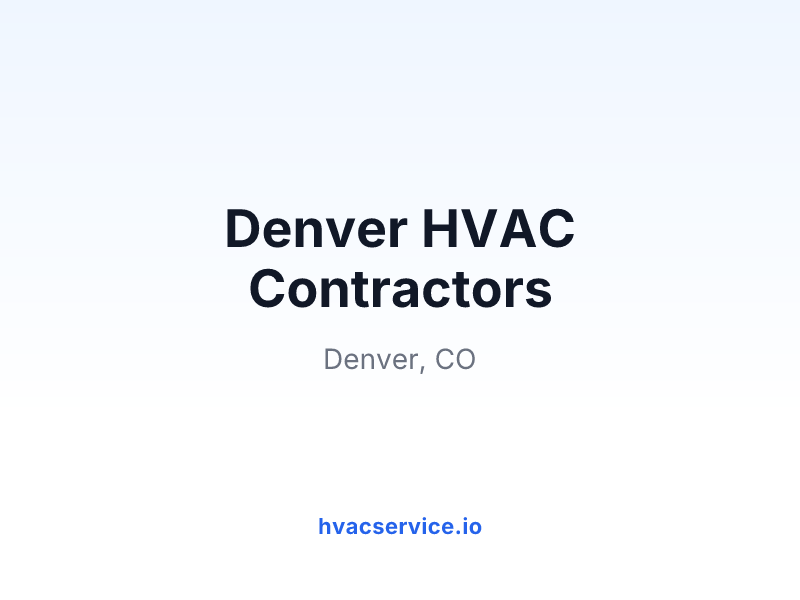 Denver HVAC Contractors