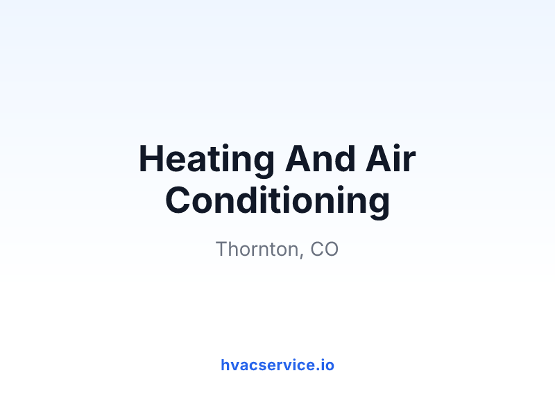 Heating And Air Conditioning