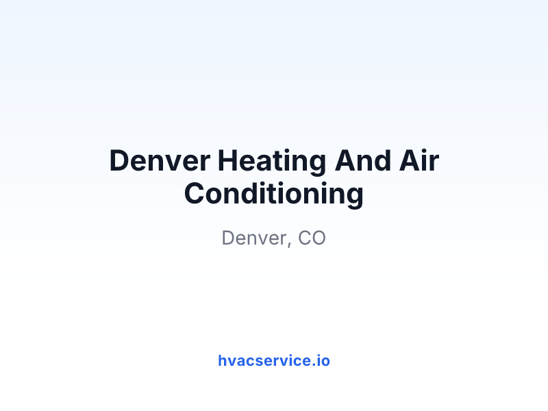 Denver Heating And Air Conditioning
