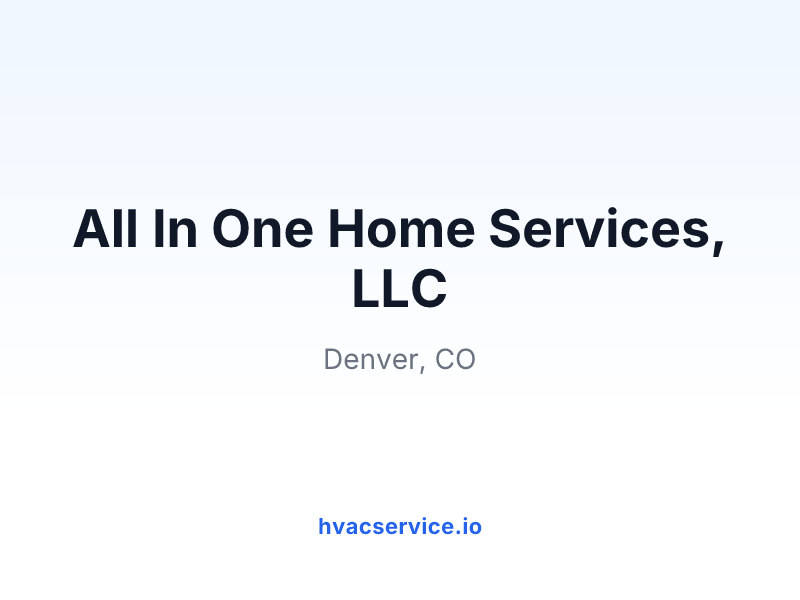 All In One Home Services, LLC