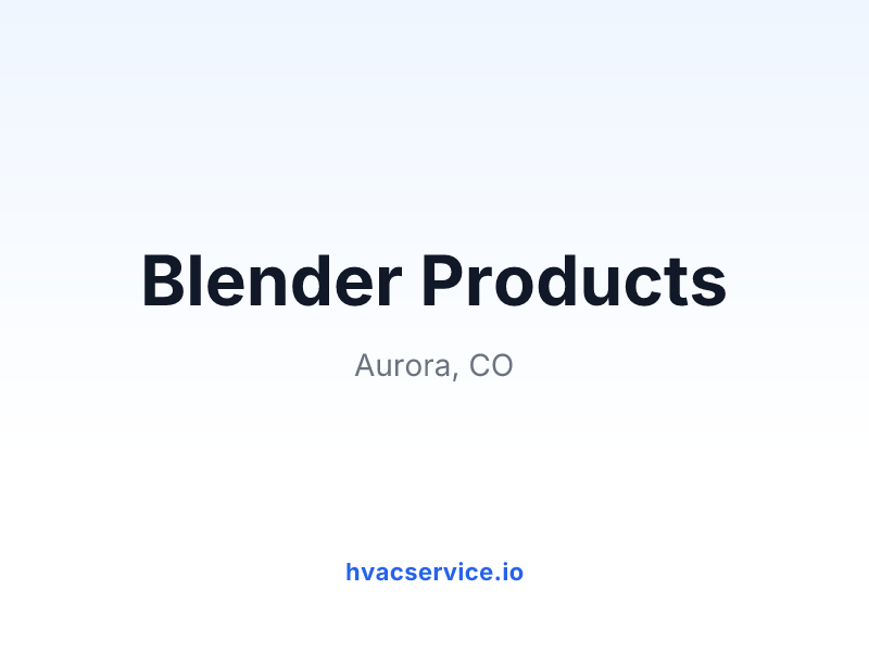 Blender Products