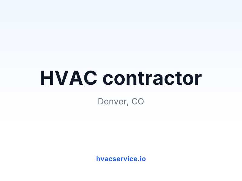 HVAC contractor