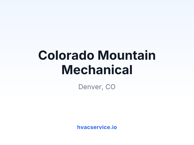 Colorado Mountain Mechanical