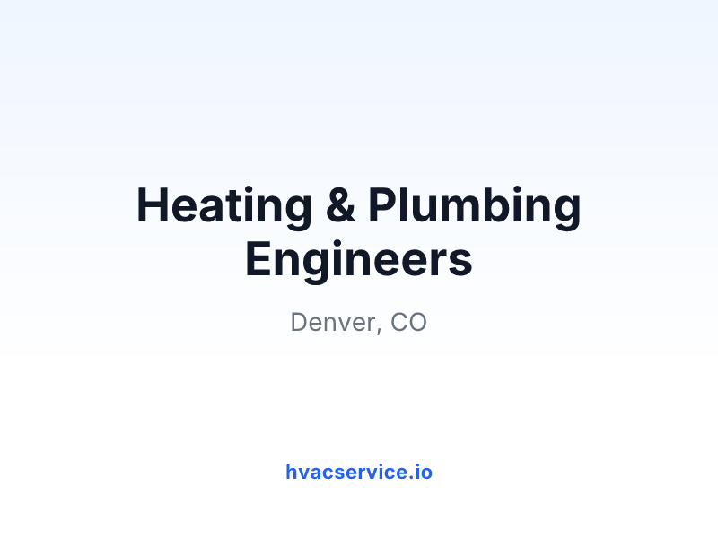 Heating & Plumbing Engineers