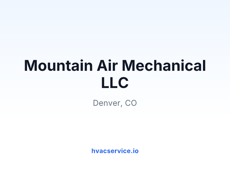 Mountain Air Mechanical LLC