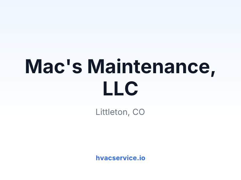 Mac's Maintenance, LLC