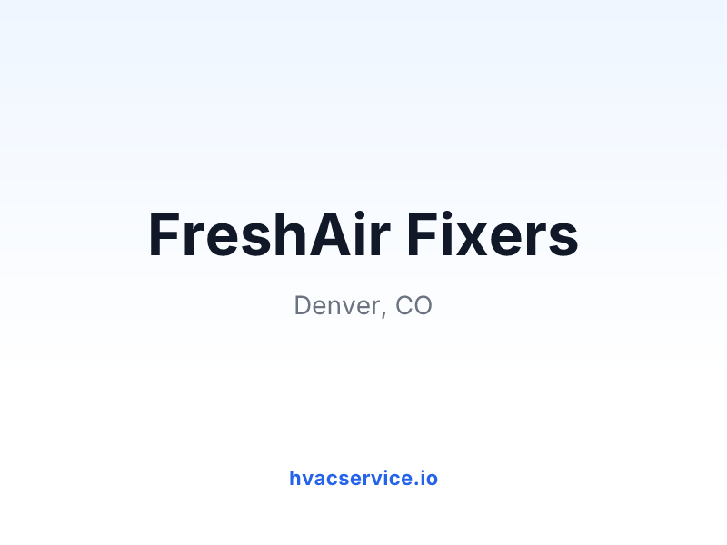 FreshAir Fixers