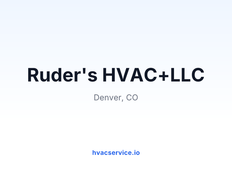 Ruder's HVAC+LLC
