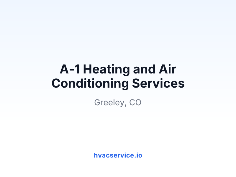 A-1 Heating and Air Conditioning Services