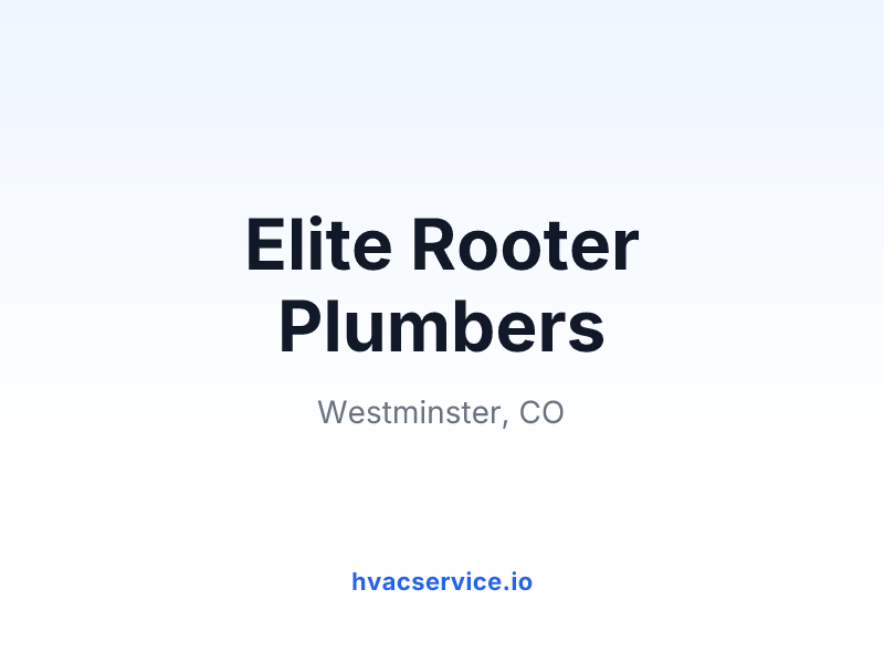 Elite Rooter Plumbers