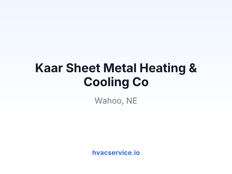 Kaar Sheet Metal Heating & Cooling Co