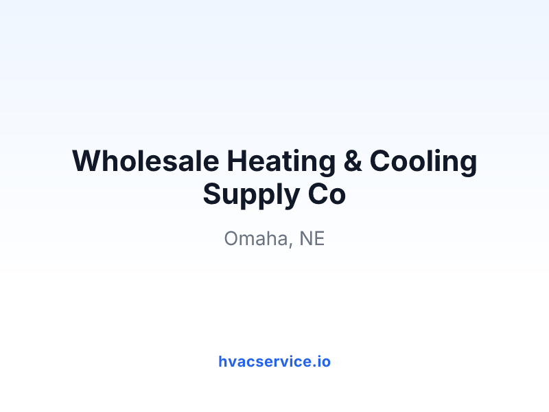 Wholesale Heating & Cooling Supply Co