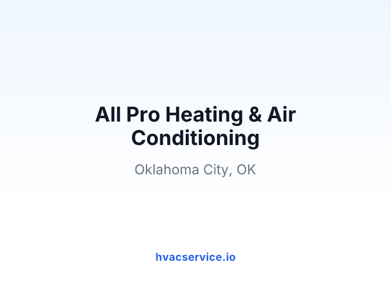 All Pro Heating & Air Conditioning
