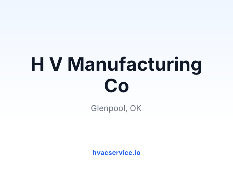 H V Manufacturing Co