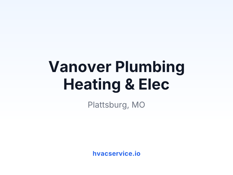 Vanover Plumbing Heating & Elec