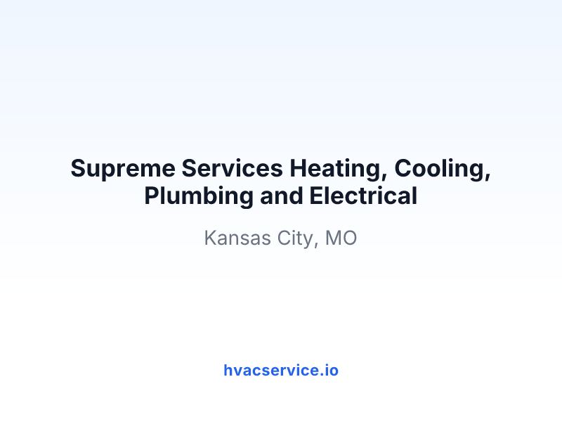 Supreme Services Heating, Cooling, Plumbing and Electrical