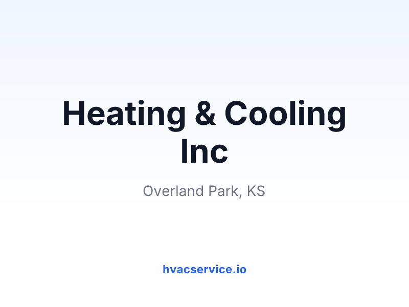 Heating & Cooling Inc
