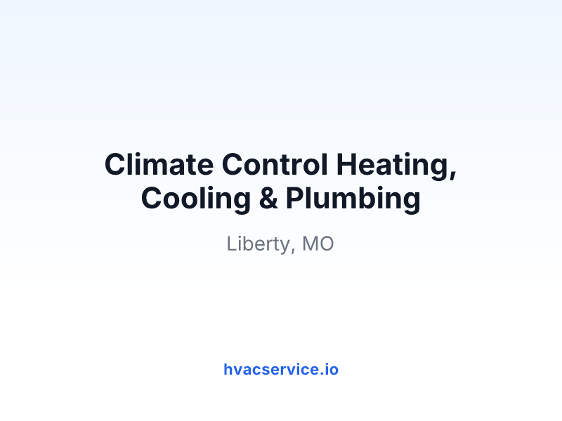 Climate Control Heating, Cooling & Plumbing