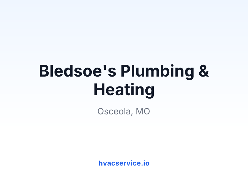 Bledsoe's Plumbing & Heating