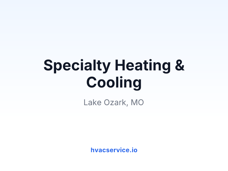 Specialty Heating & Cooling