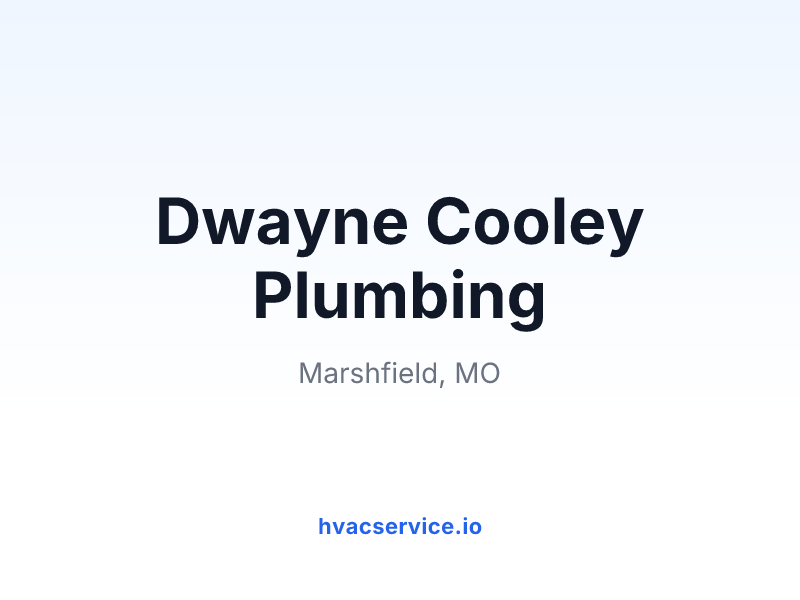 Dwayne Cooley Plumbing