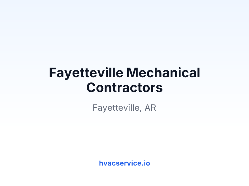 Fayetteville Mechanical Contractors