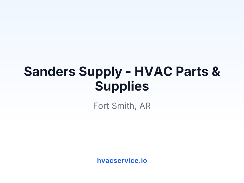 Sanders Supply - HVAC Parts & Supplies