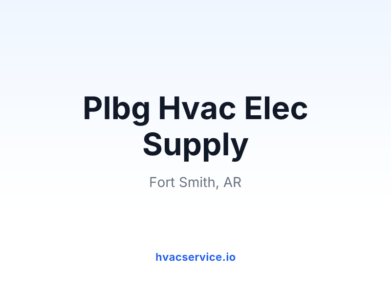 Plbg Hvac Elec Supply