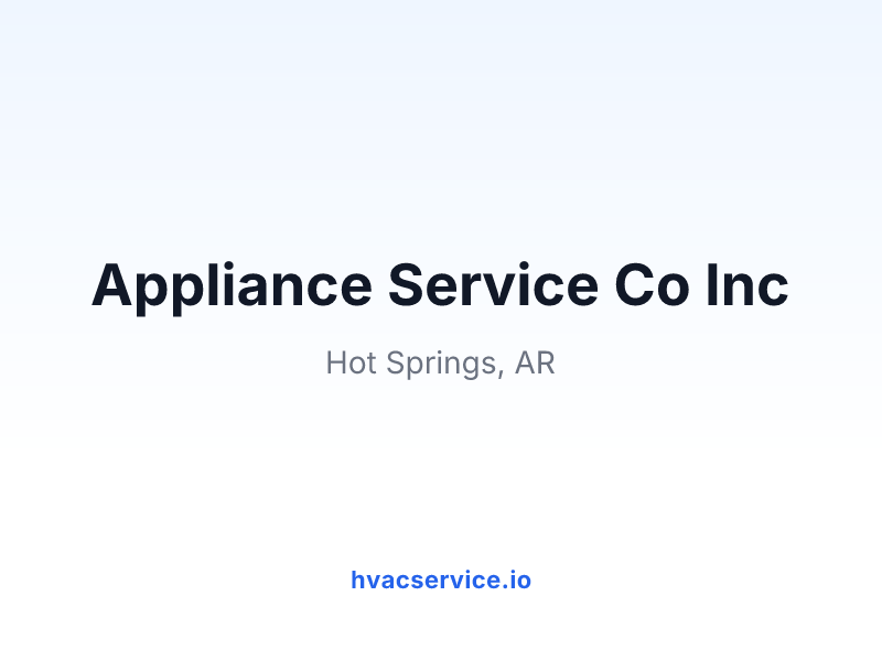 Appliance Service Co Inc