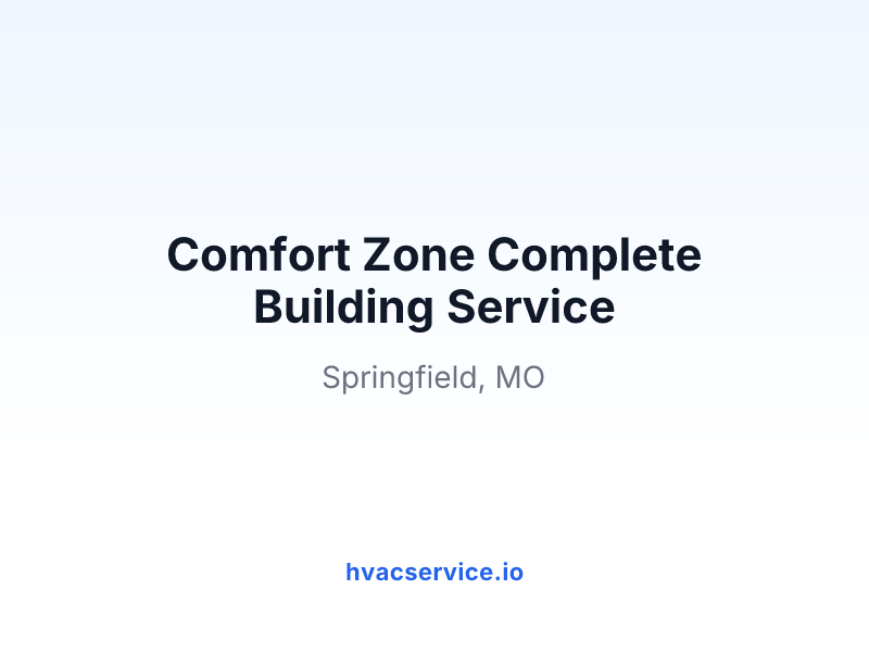 Comfort Zone Complete Building Service