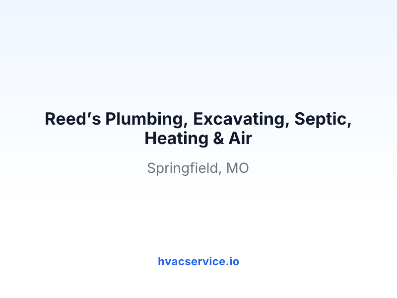 Reed’s Plumbing, Excavating, Septic, Heating & Air