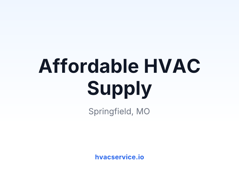 Affordable HVAC Supply