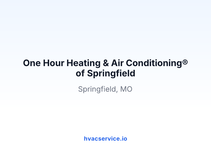 One Hour Heating & Air Conditioning® of Springfield