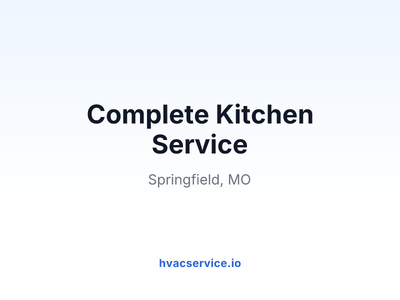 Complete Kitchen Service