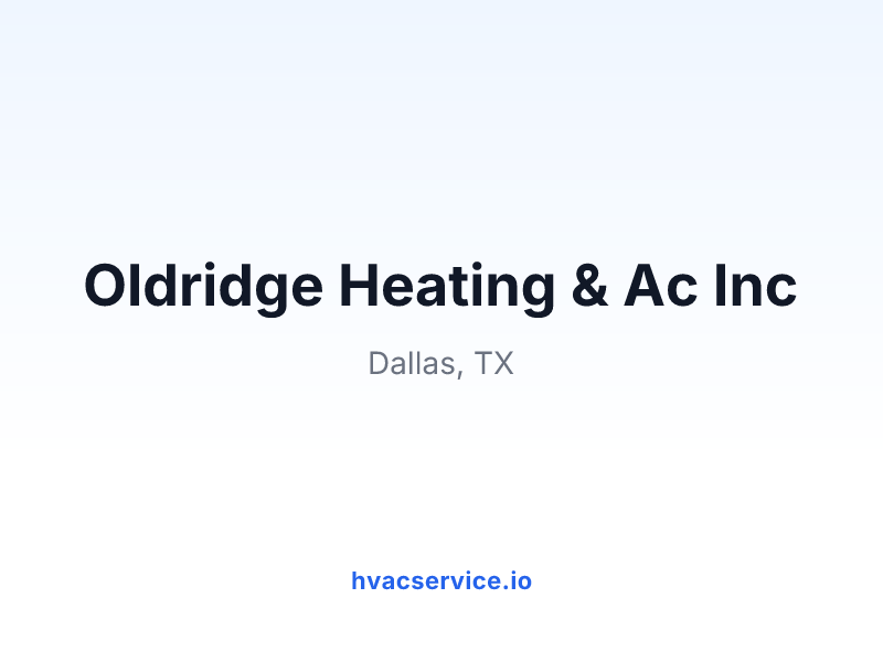 Oldridge Heating & Ac Inc