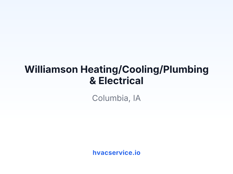 Williamson Heating/Cooling/Plumbing & Electrical