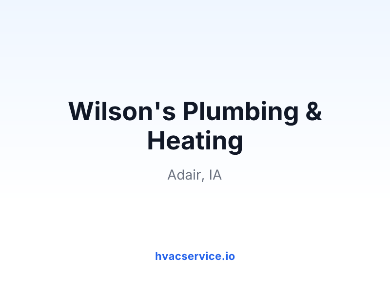 Wilson's Plumbing & Heating