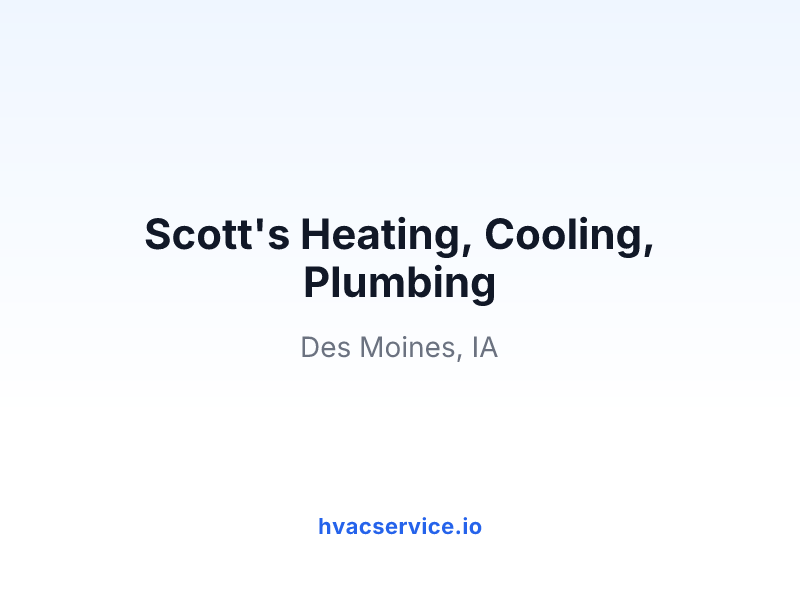 Scott's Heating, Cooling, Plumbing