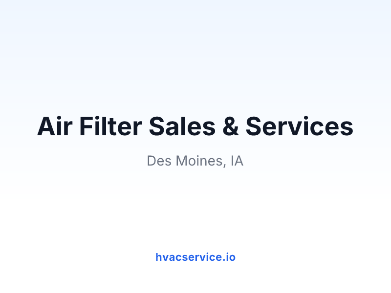Air Filter Sales & Services
