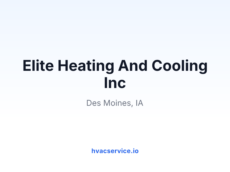 Elite Heating And Cooling Inc