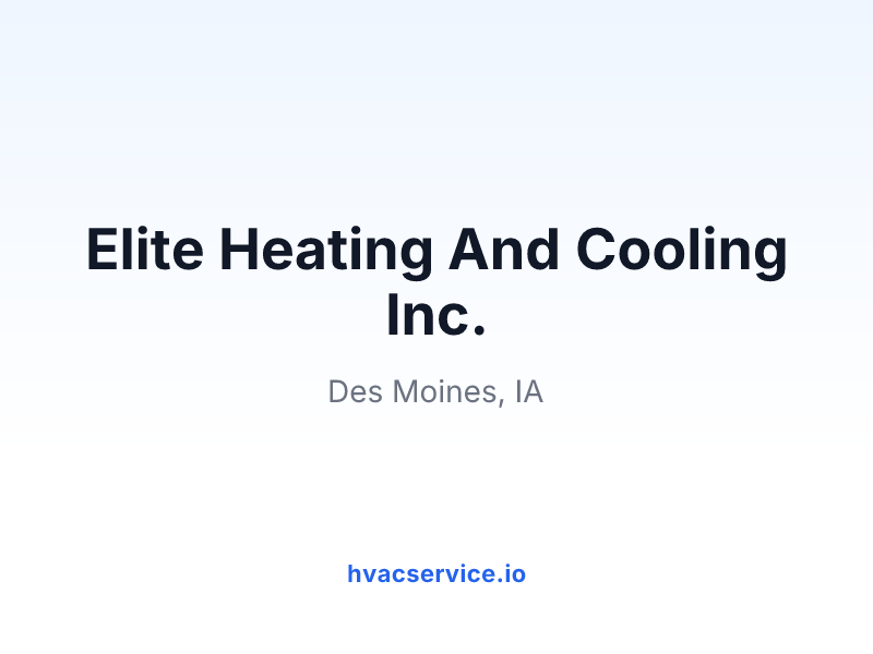 Elite Heating And Cooling Inc.