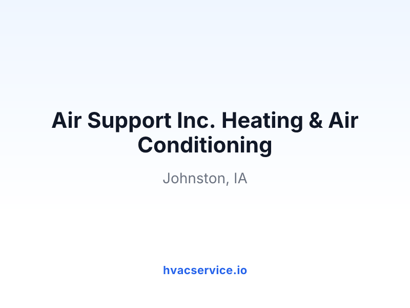Air Support Inc. Heating & Air Conditioning