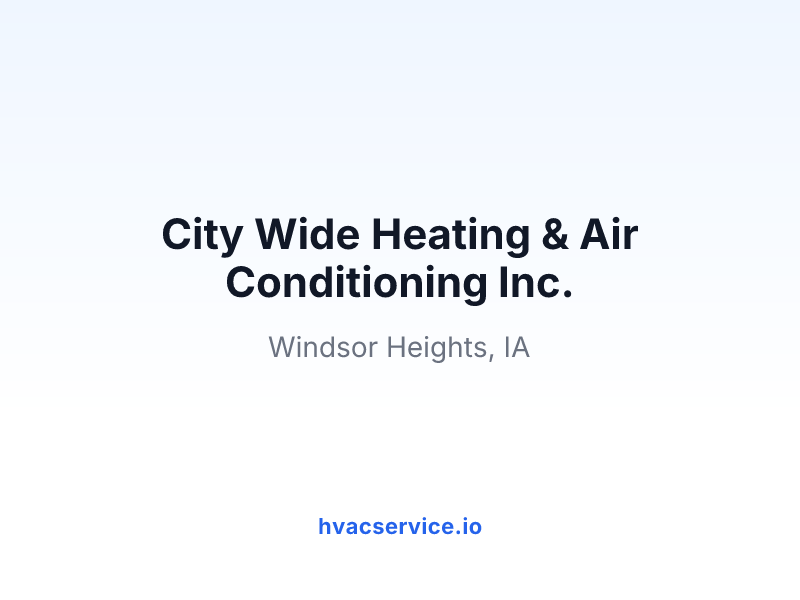 City Wide Heating & Air Conditioning Inc.
