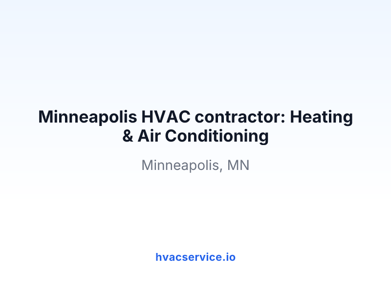 Minneapolis HVAC contractor: Heating & Air Conditioning