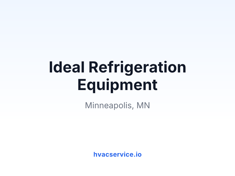 Ideal Refrigeration Equipment