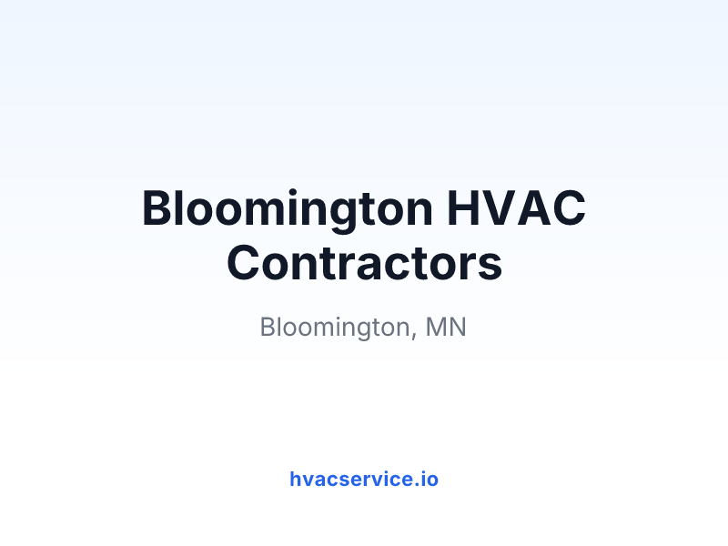 Bloomington HVAC Contractors