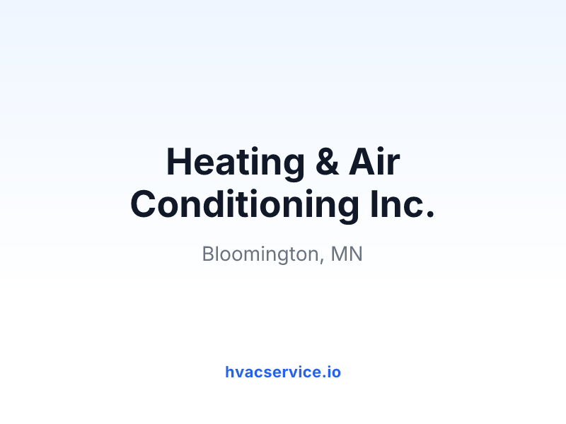 Heating & Air Conditioning Inc.