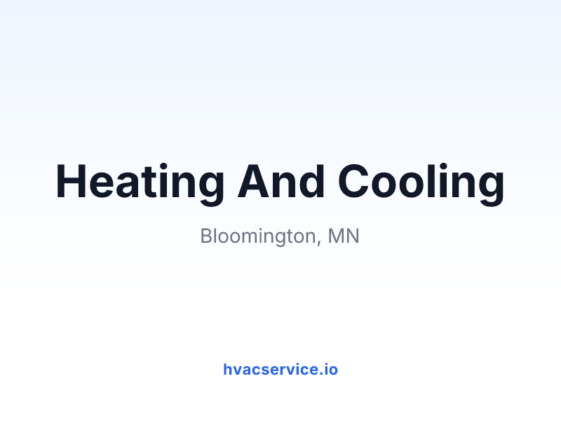 Heating And Cooling