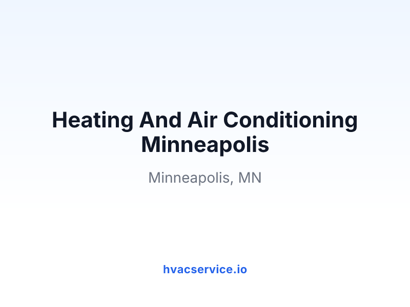 Heating And Air Conditioning Minneapolis