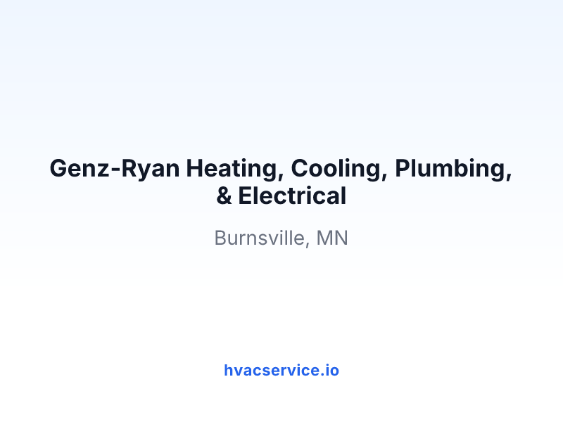 Genz-Ryan Heating, Cooling, Plumbing, & Electrical
